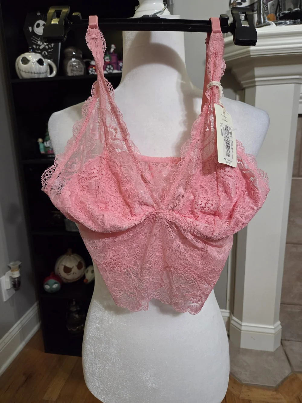 Jasmine & Ginger Pink Lace Longline Bralette